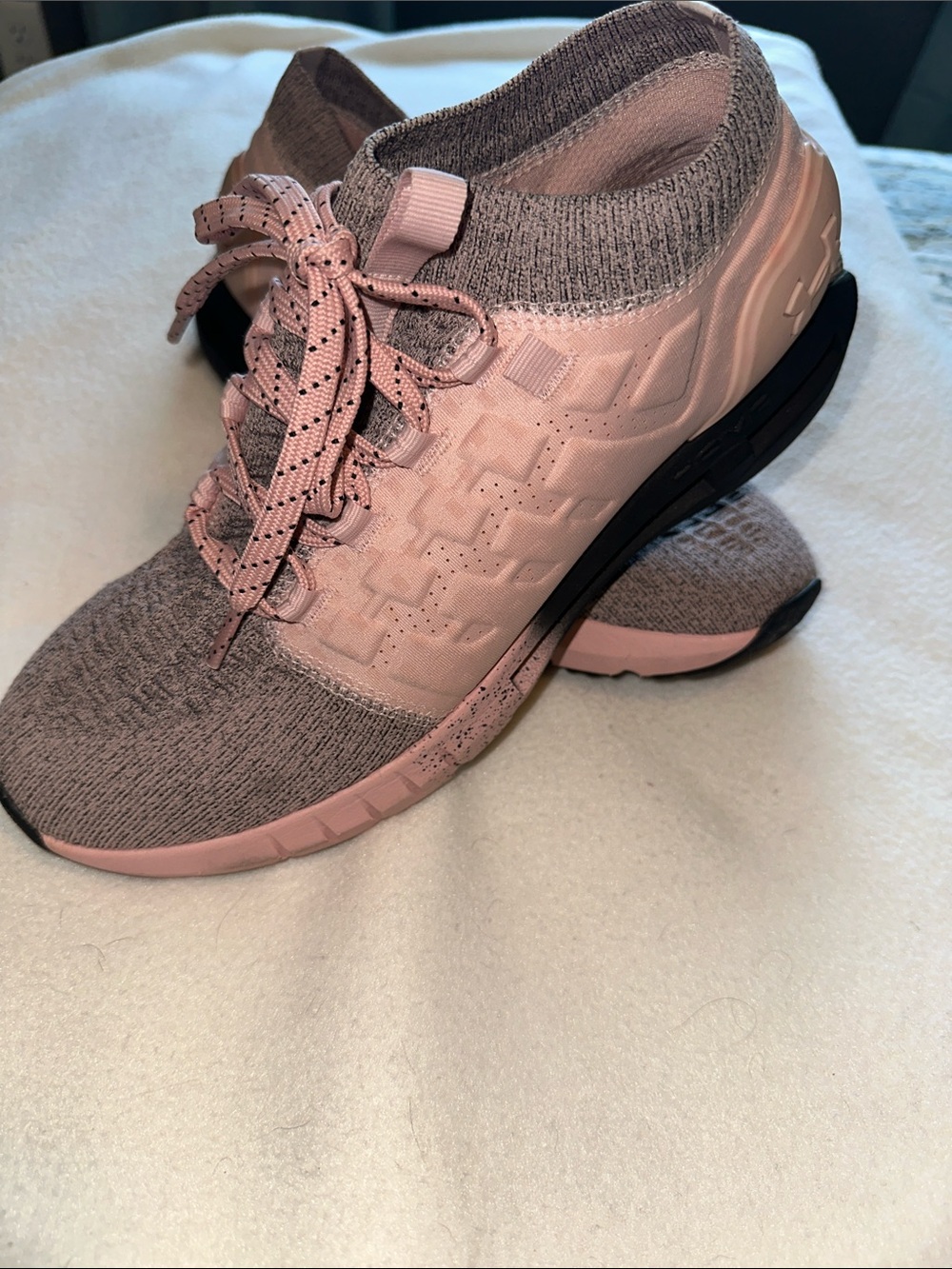 Under Armour Women’s HOVR Phantom NC Pink Knit Lace-Up Training Shoes